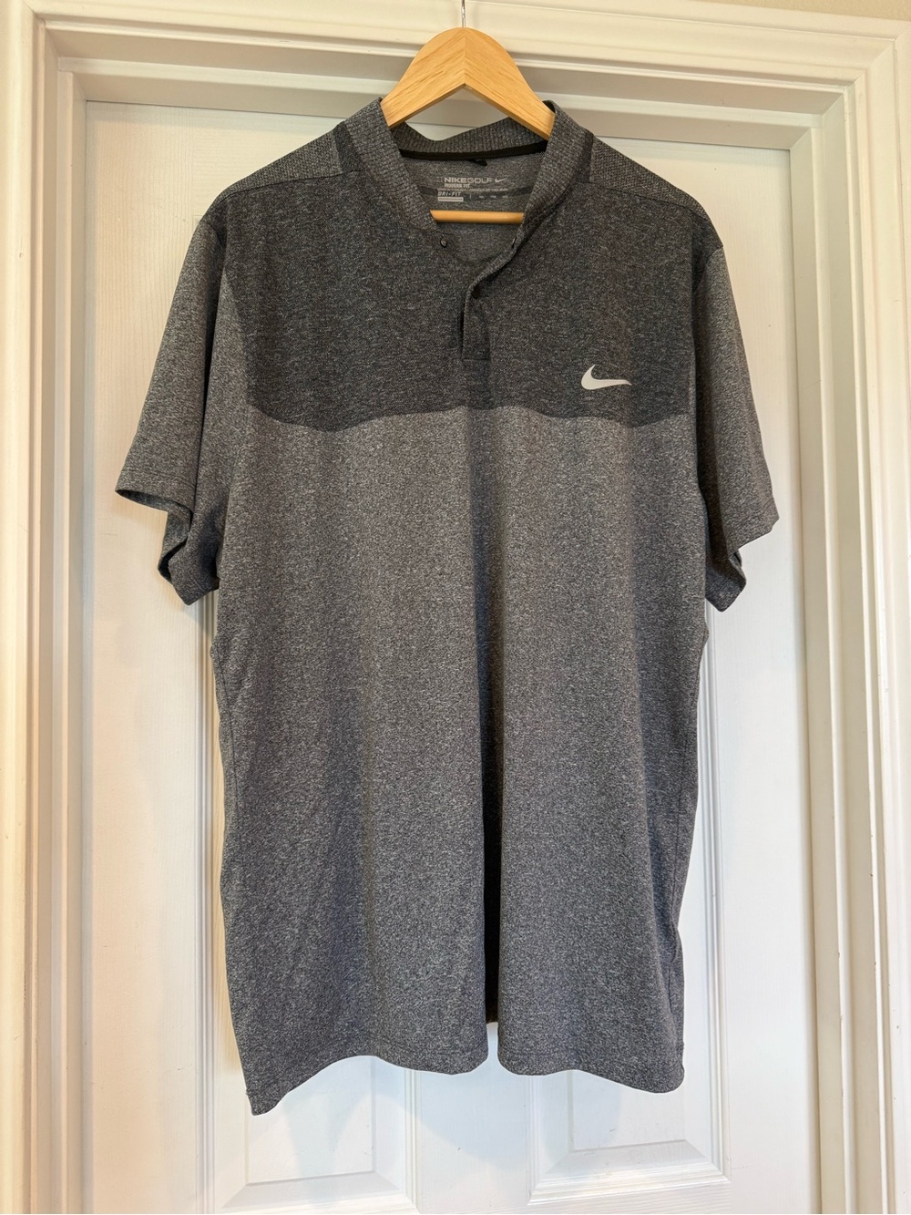 Nike Golf Dri-Fit Men's Gray Two-Tone Short Sleeve